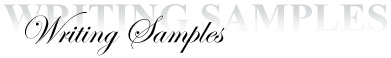 Writing Samples